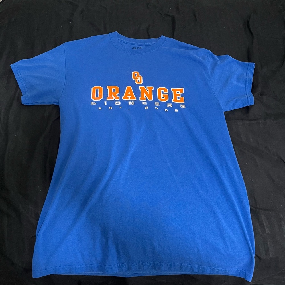 Blue Olentangy Orange Highschool Graphic Crewneck T-Shirt